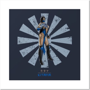 Kitana Retro Japanese Mortal Kombat Posters and Art